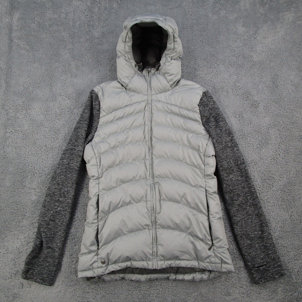 Outdoor Research Plaza Hoody Womens Medium Grey Hybrid Down Insulated Jacket F16
